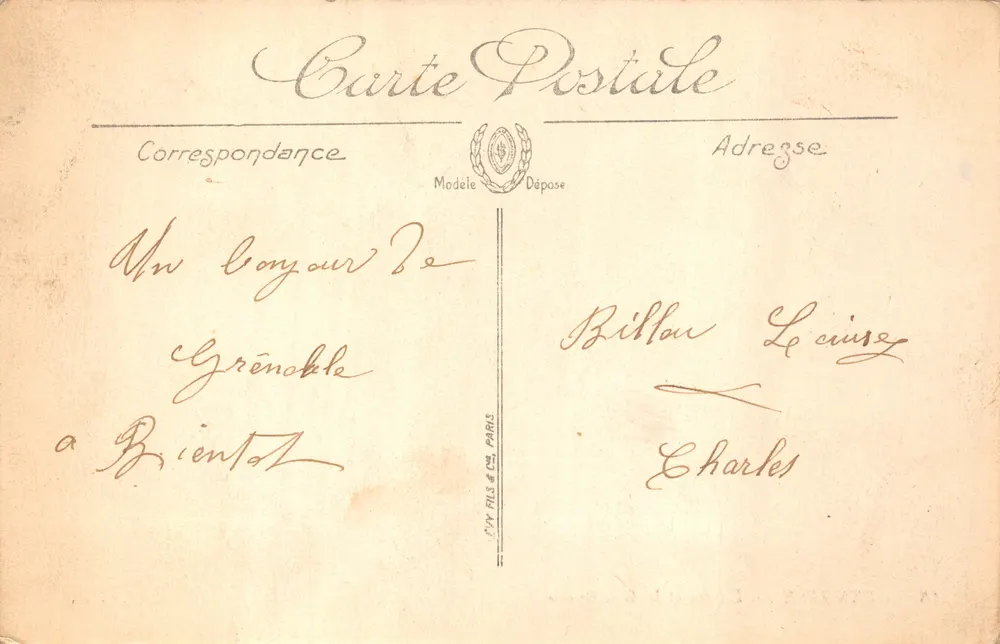 Grenoble — O rio Isère e o Moucherotte — editor SELECTA, n.º 18 - Verso