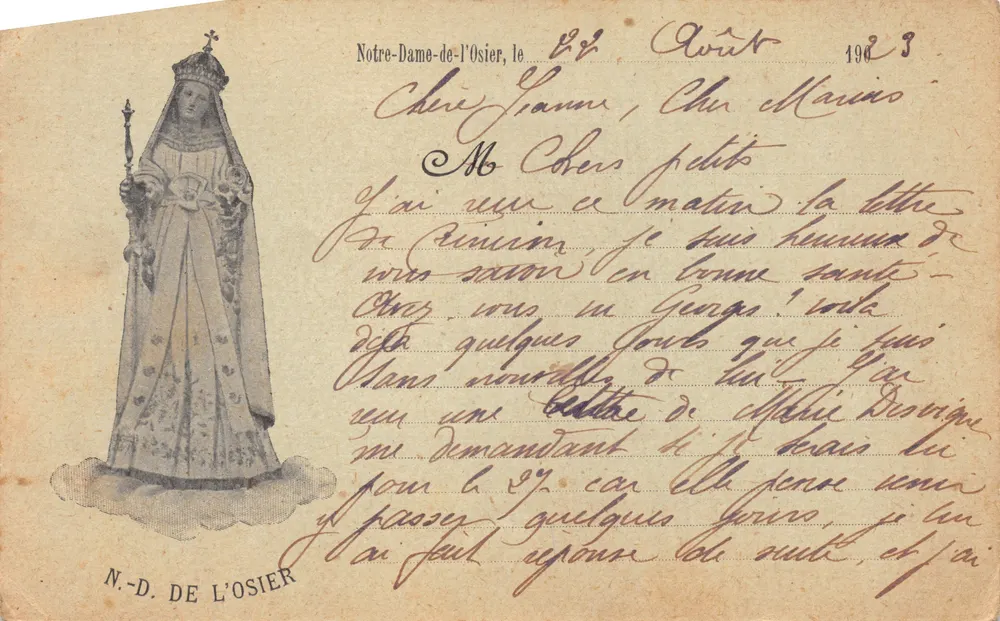 Notre-Dame-de-l'Osière — Darstellung der Jungfrau Maria — Verlag N.-D. DE L'OSIER - Vorderseite