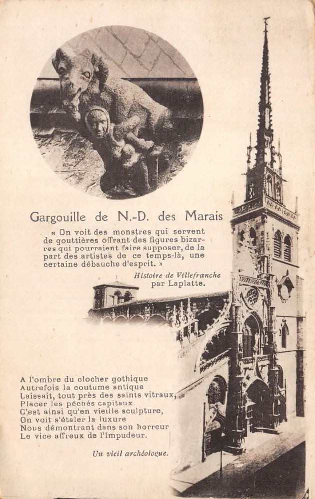 Gargoyle von Notre-Dame des Marais — Verleger unbekannt - Vorderseite
