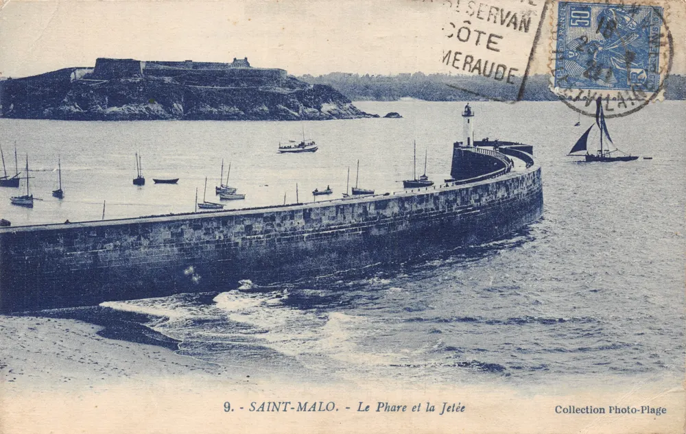 Saint-Malo — Der Leuchtturm und die Mole — Sammlung Photo-Plage, n°9 - Vorderseite