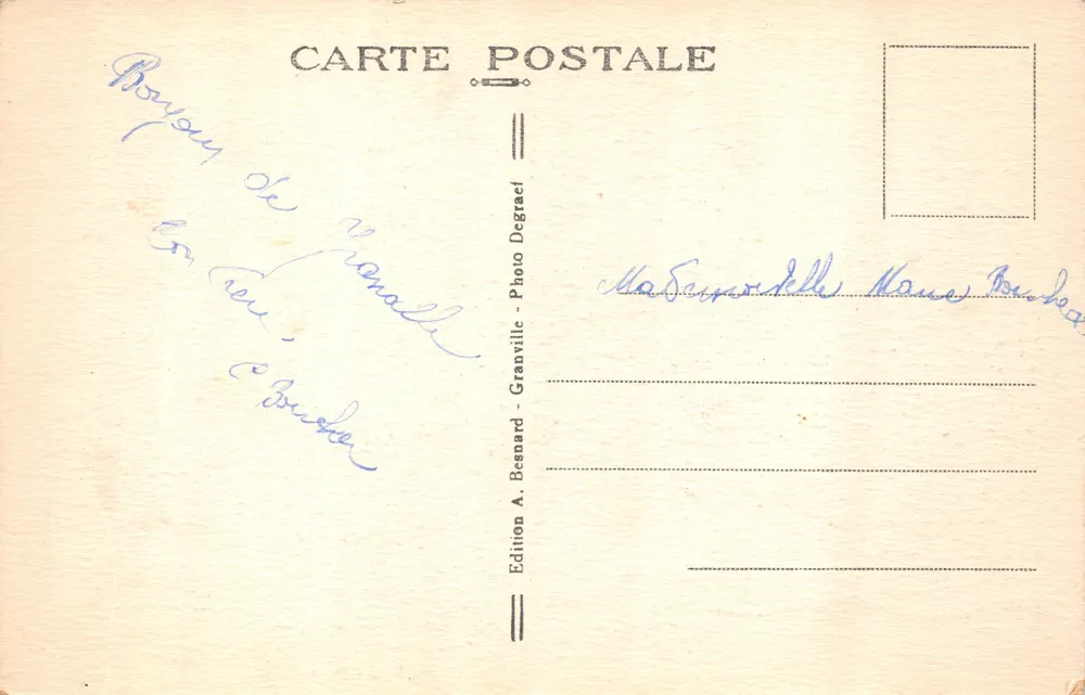 Granville — Effekt von Wellen am Plat-Gousset — Edition A. Benard, Granville - Rückseite