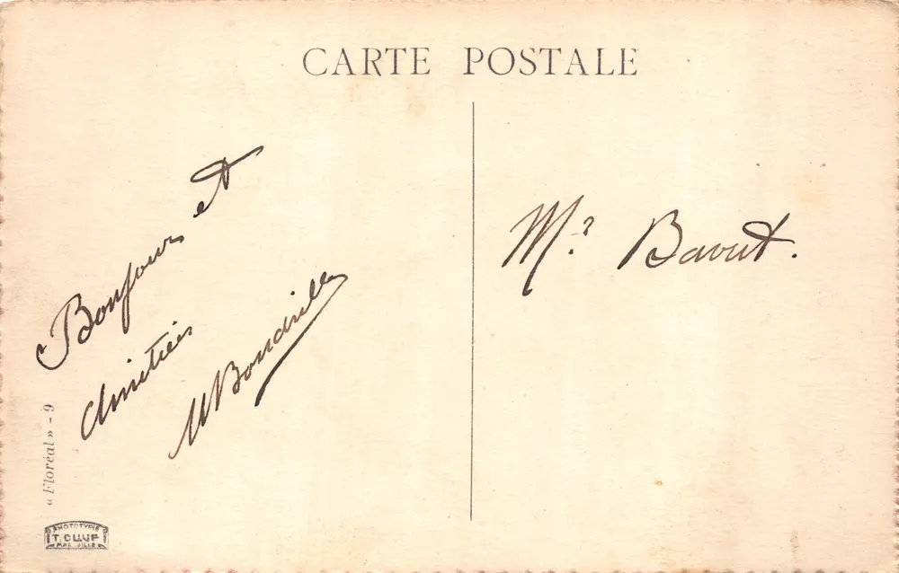 Marseille — Die Promenade — Pont de la Fausse-Monnaie — Verleger BonDrille - Rückseite