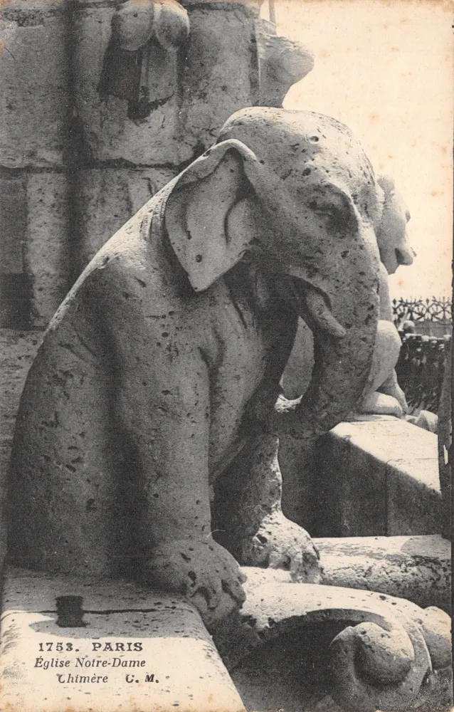 Notre-Dame-Kirche — Elephant-förmige Chimäre — Verlag C. M. Nr. 1753 - Vorderseite