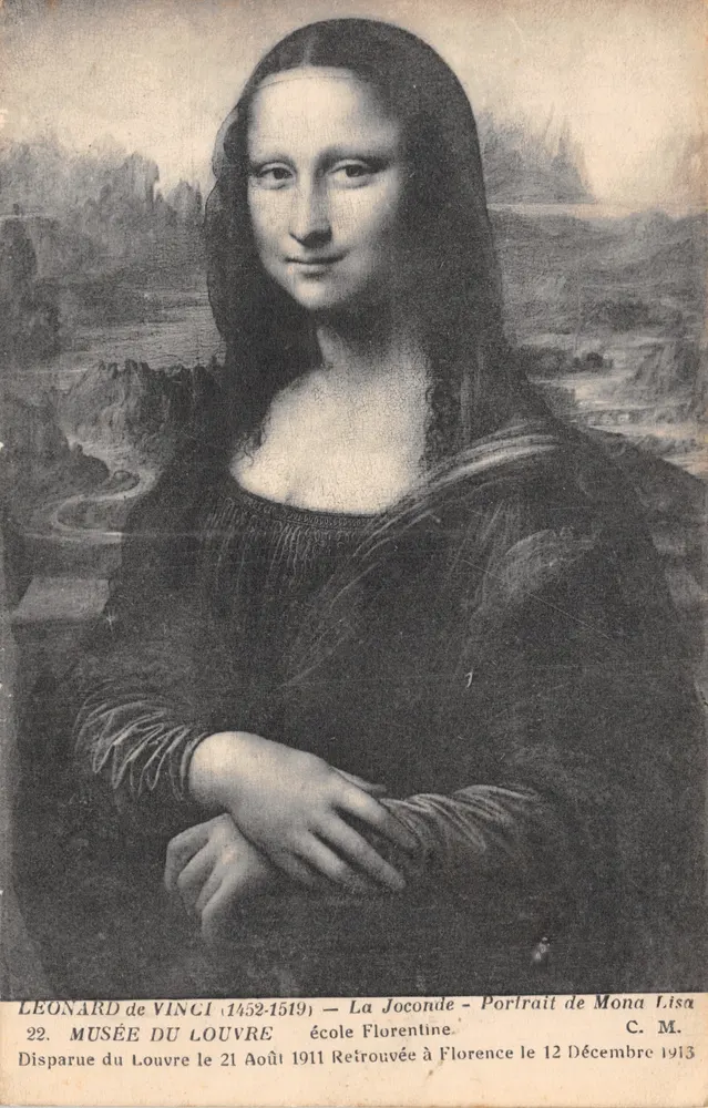 Die Mona Lisa — Portrait der Mona Lisa — Verleger DRUCK AUF DER KARTE C. M - Vorderseite