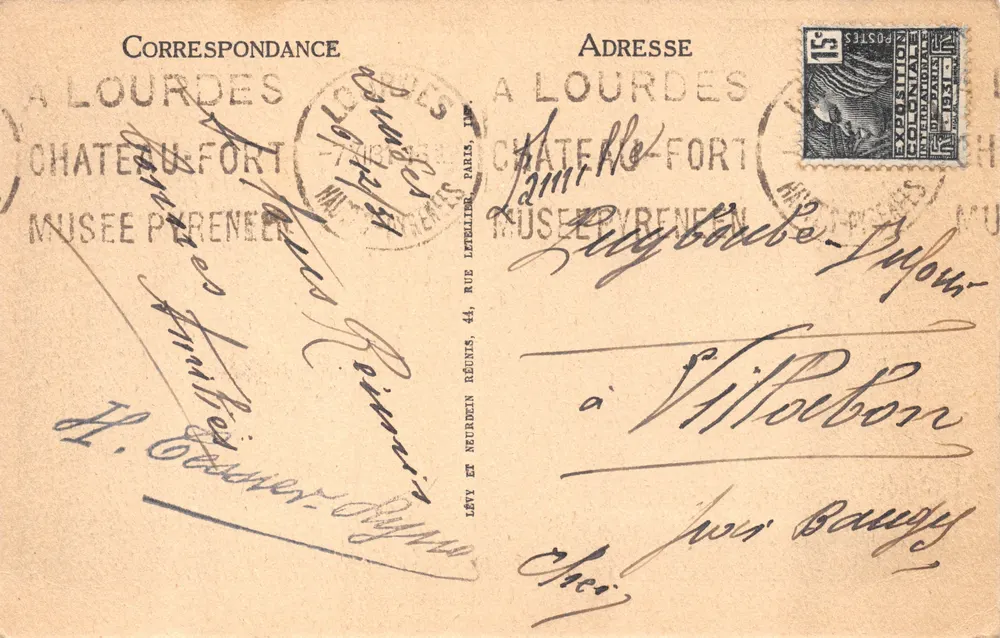 Lourdes — O castelo — editor LL, n.º 22 - Verso