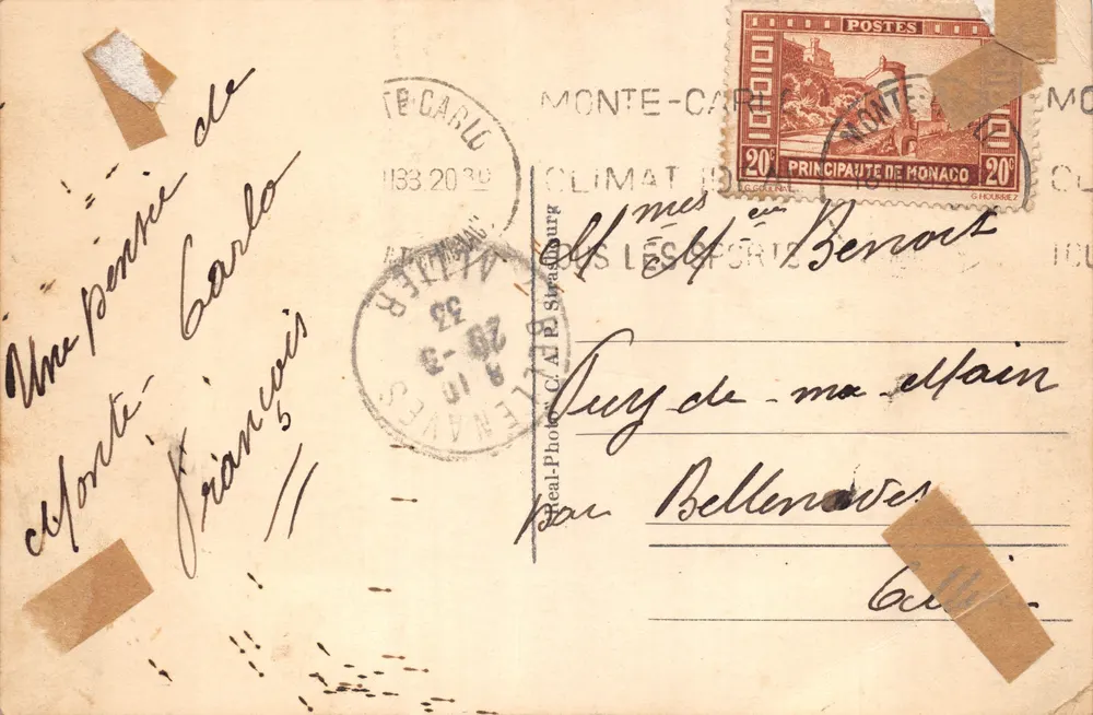 Monte Carlo — Ansicht des Hafeneingangs — Verlag C.A.A. Nr. 188 - Rückseite