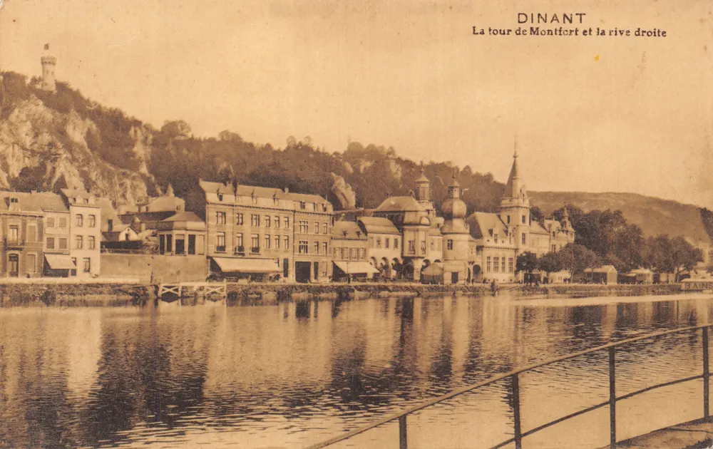 Dinant — Die Turm von Montfict und der rechte Uferabschnitt — unbekannter Verleger - Vorderseite