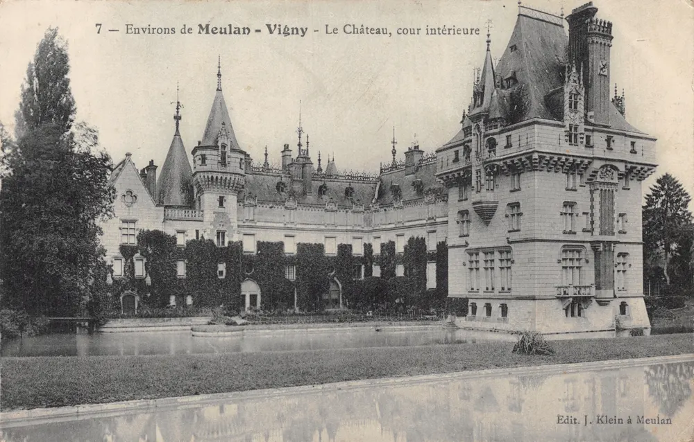 Umgebung von Meulan - Vigny - Das Schloss, Innenhof — Edit. J. Klein von Meulan, Nr. 7 - Vorderseite
