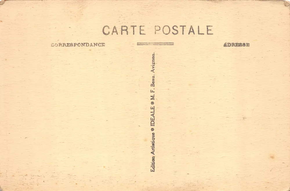 Avignon - Palast der Päpste - Hauptfassade — Campanile-Turm enthalten, Verlag IDEALE - Rückseite