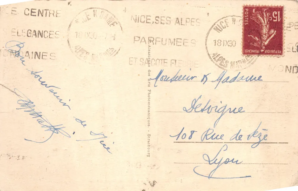 Nice — Vue prise du Mont Boron — Éditeur : NICE, 346 - Verso