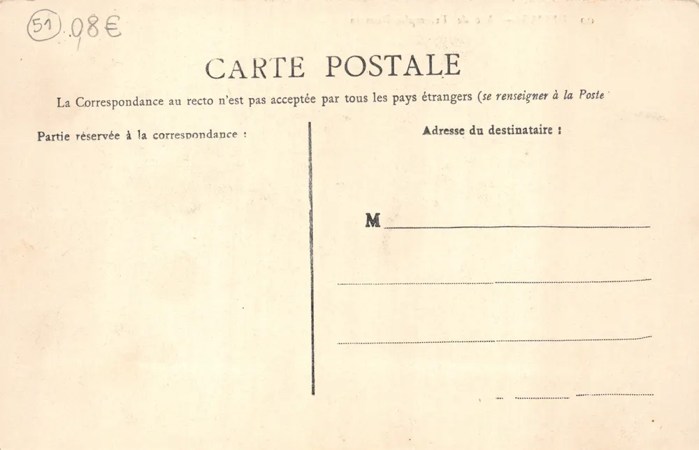 Reims — Arco Romano — editor E.G. n.º 100 - Verso