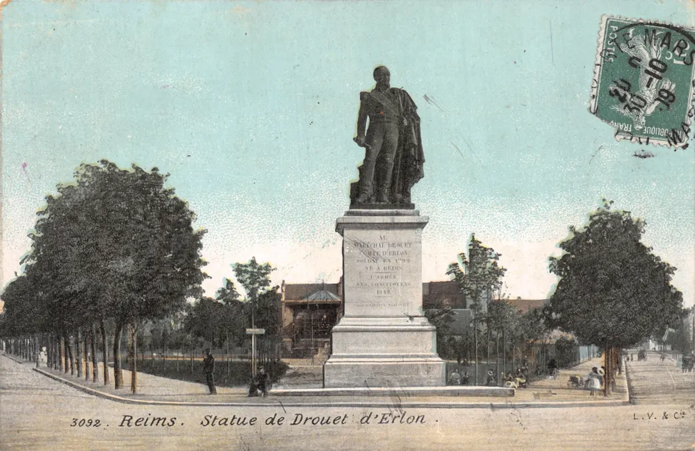 Reims — Statue de Drouet d'Erlon — L.V. & Cie - Recto