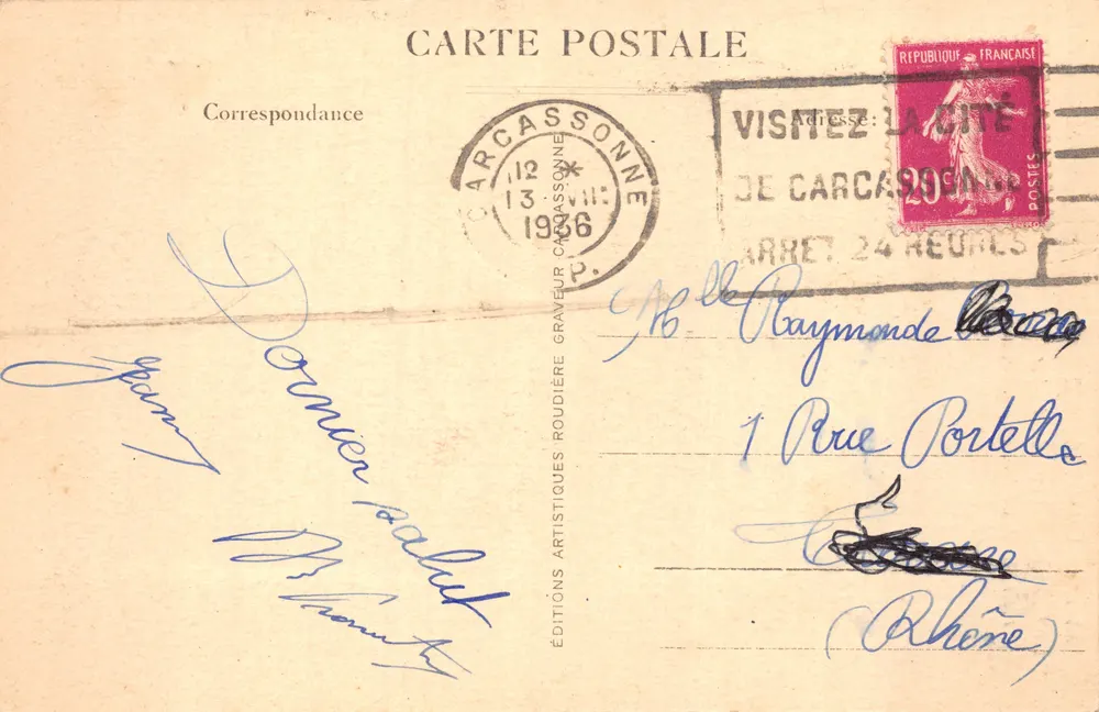 Cité de Carcassonne — Tour du Major — Foto von E. Roudière, Verleger - Rückseite