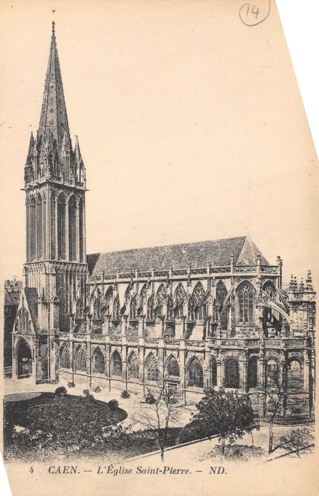 Caen — Die Kirche Saint-Pierre — ND. — Verleger ND. — Seriennummer 14 - Vorderseite