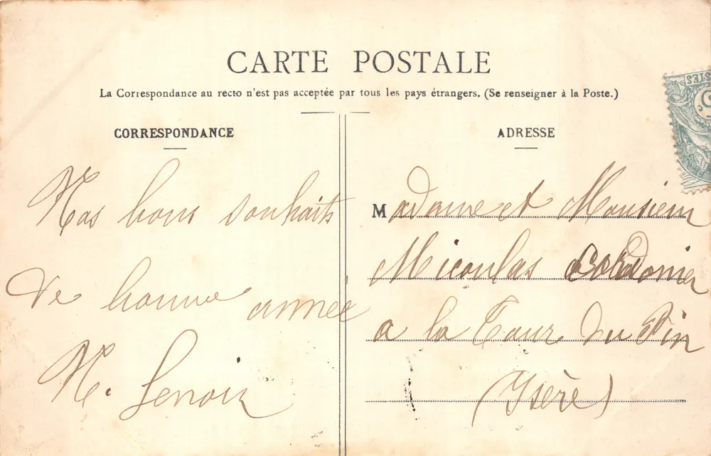 Grenoble — Das Post- und Telegraphenamt — Cliché A. V., Sammlung L. P., Grenoble - Rückseite