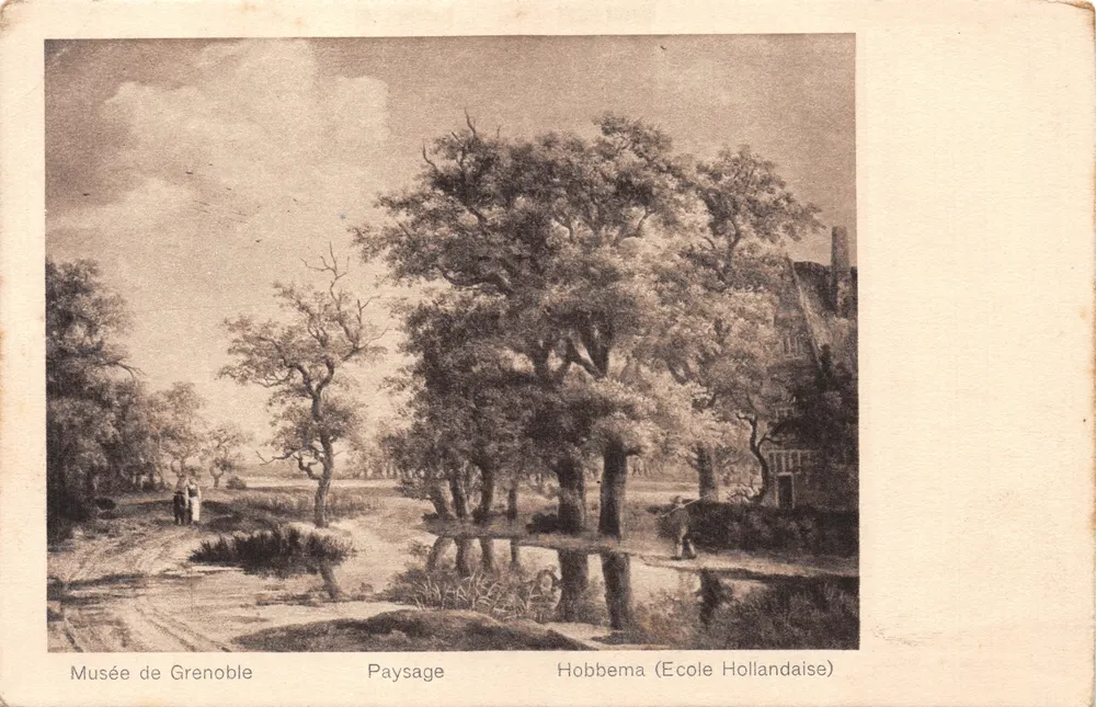 Landschaft — Werk von Hobbema (Niederländische Schule) — Museum von Grenoble, Papeterie des Alpes, Eug. Robert - Vorderseite