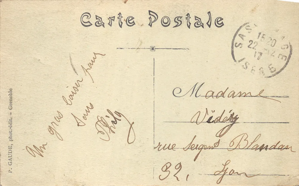 Sassenage — Ansicht des Château des Côtes — P. GAUDE, photo-Verleger - Grenoble - Rückseite