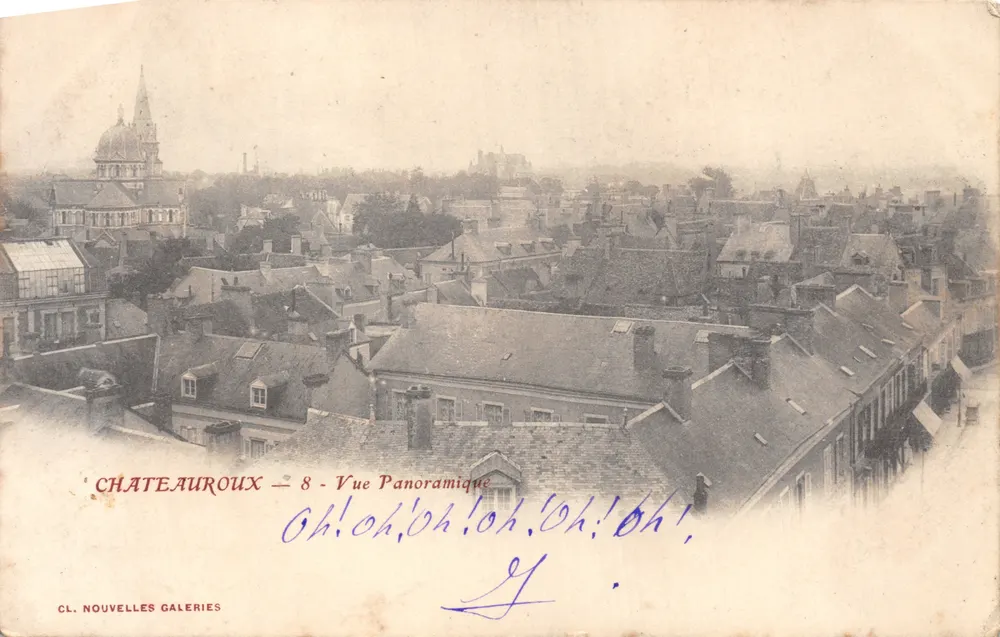 Châteauroux — Vue Panoramique — CL. NOUVELLES GALERIES n°8 - Recto