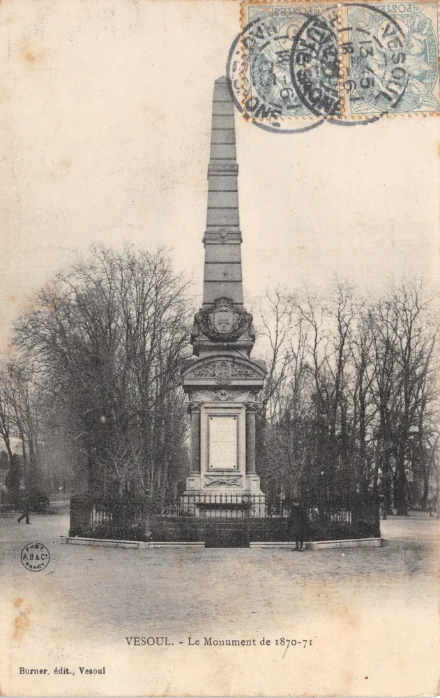 Vesoul — Das Denkmal von 1870-71 — Verlag Burner, Vesoul - Vorderseite