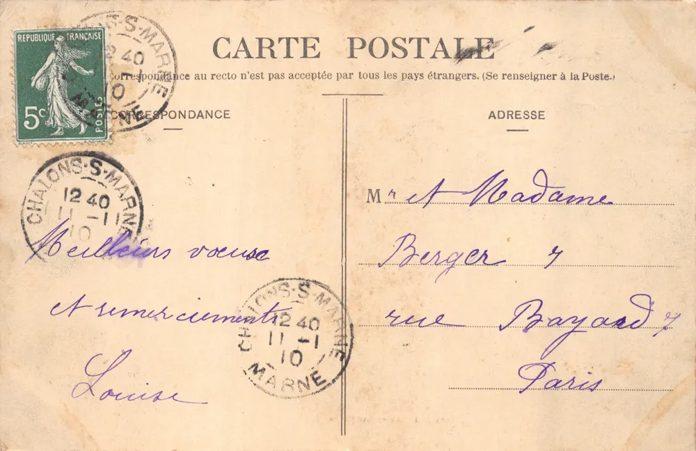 Châlons-sur-Marne — Hinter der Sparkasse — L. Coëx, Verlag Châlons-sur-Marne - Rückseite