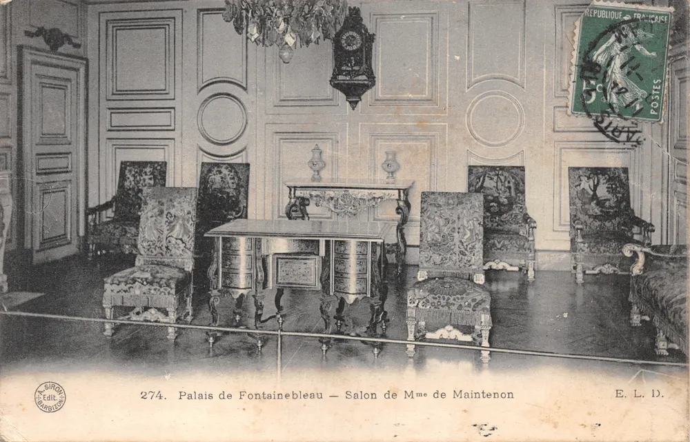 Schloss Fontainebleau — Salon der Frau de Maintenon — Verleger A. Simon, n° 274 - Vorderseite