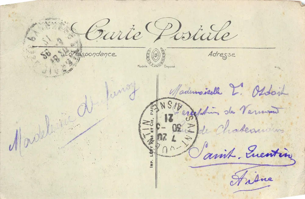 Biarritz - Rocher de la Vierge — editor LL, n°7 - Verso