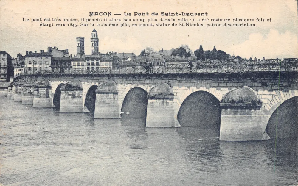 Macon — O ponte de Saint-Laurent — editor Ernest Probat - Frente