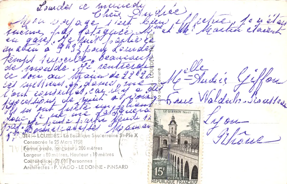 Lourdes — A basílica subterrânea de São Pio X — Éditeur Edlux - Verso