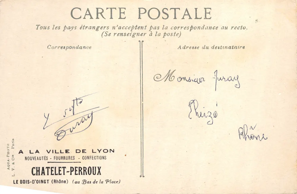 L'Éretat — Der Arquille-Felsen, Verlag L.V. & Cie, Paris, Nr. LV209 - Rückseite