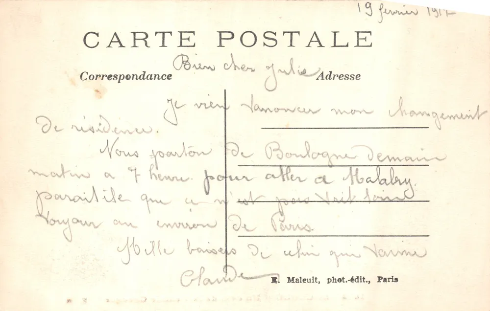 St-Cloud — Um canto da Grande Cachoeira — E.M. n°1015 - Verso