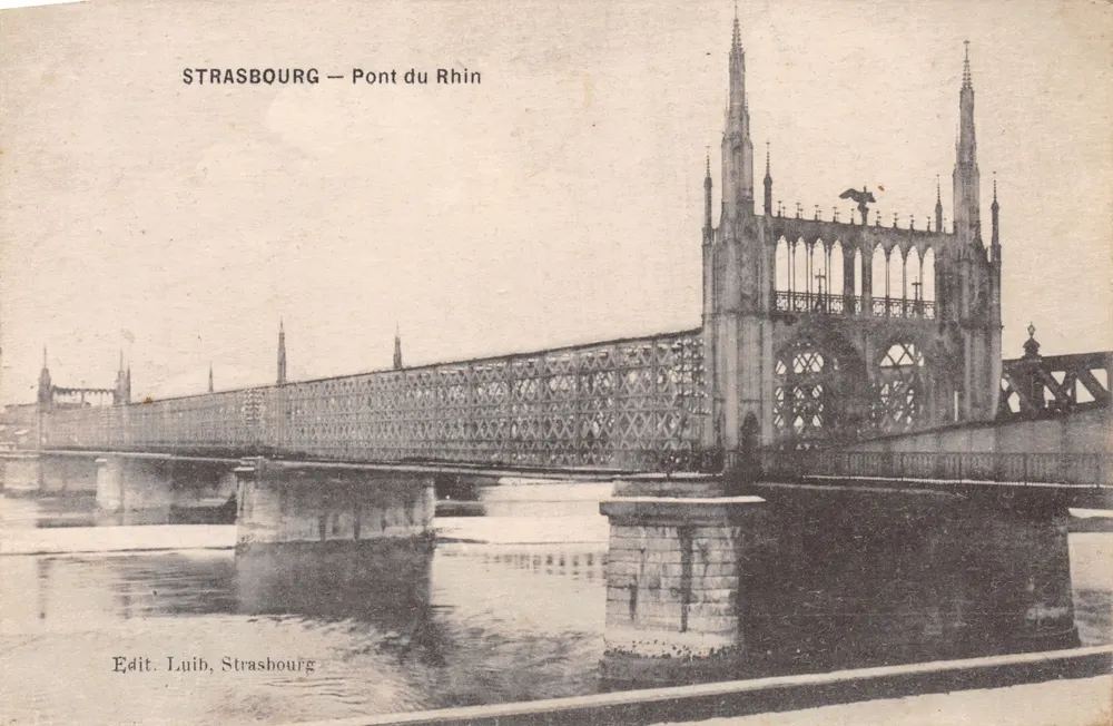Strasbourg — Pont du Rhin — Edit. Luib, Strasbourg - Recto