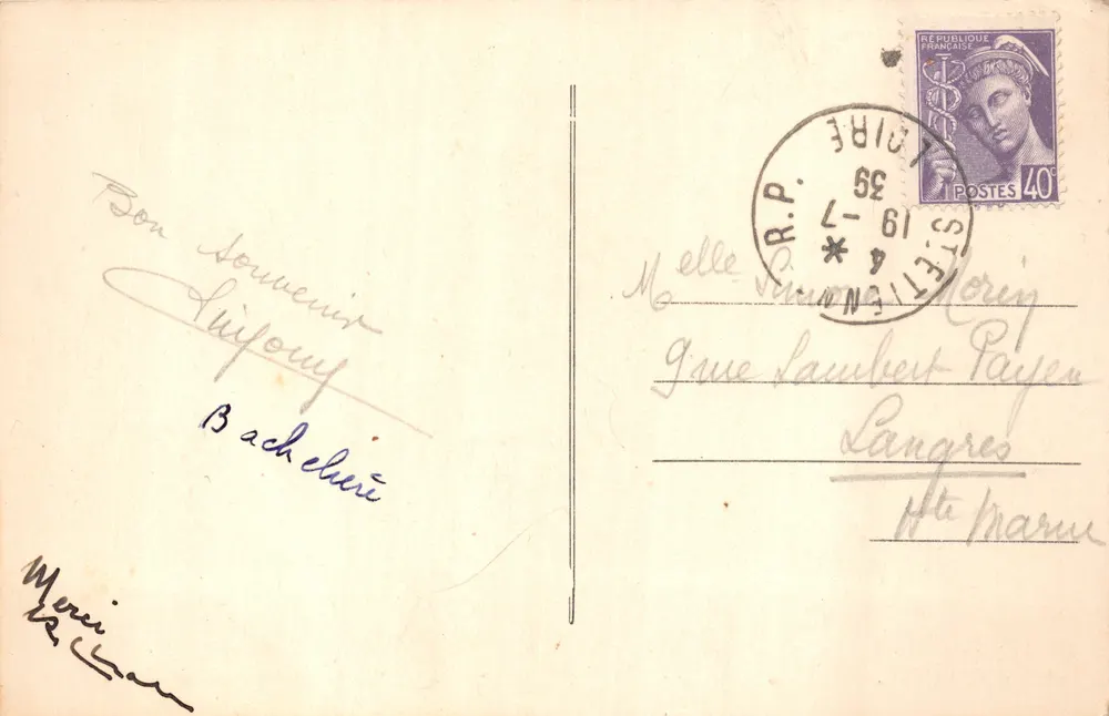 Saint-Étienne — Diglio di Rochetaillée — editore sconosciuto - Verso