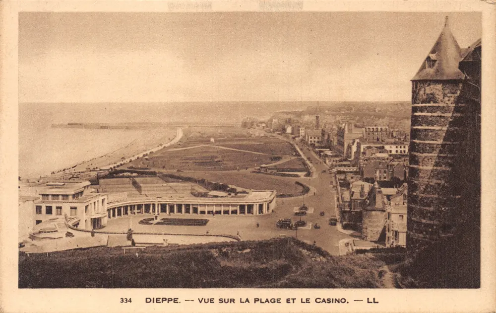 Dieppe — Ansicht der Strandpromenade und des Kasinos — LL, Nr. 334 - Vorderseite