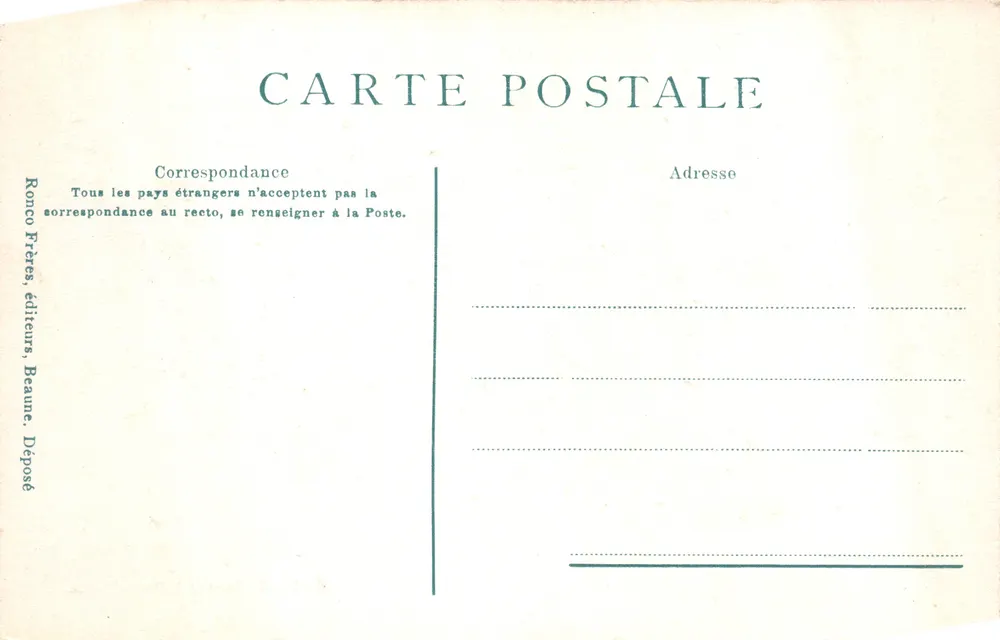 Beaune - Gotischer Portal der Notre-Dame, Stil des 14. Jahrhunderts — Verlag Ronco Frères, Beaune - Rückseite