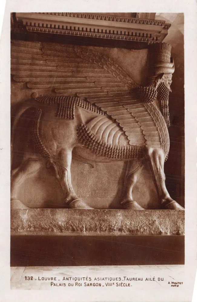 Flügelsphinx des Palastes des Königs Sargon — Musée du Louvre — Verleger A. MOUTET PARIS, Nr. 132 - Vorderseite