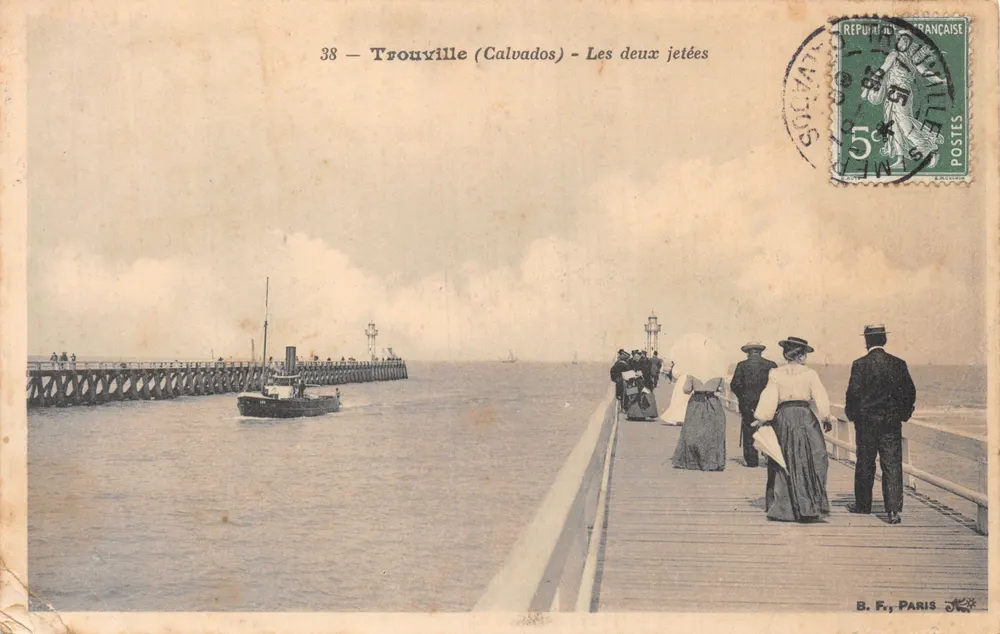 Trouville (Calvados) — Die beiden Pierse — B. F., Paris - Vorderseite
