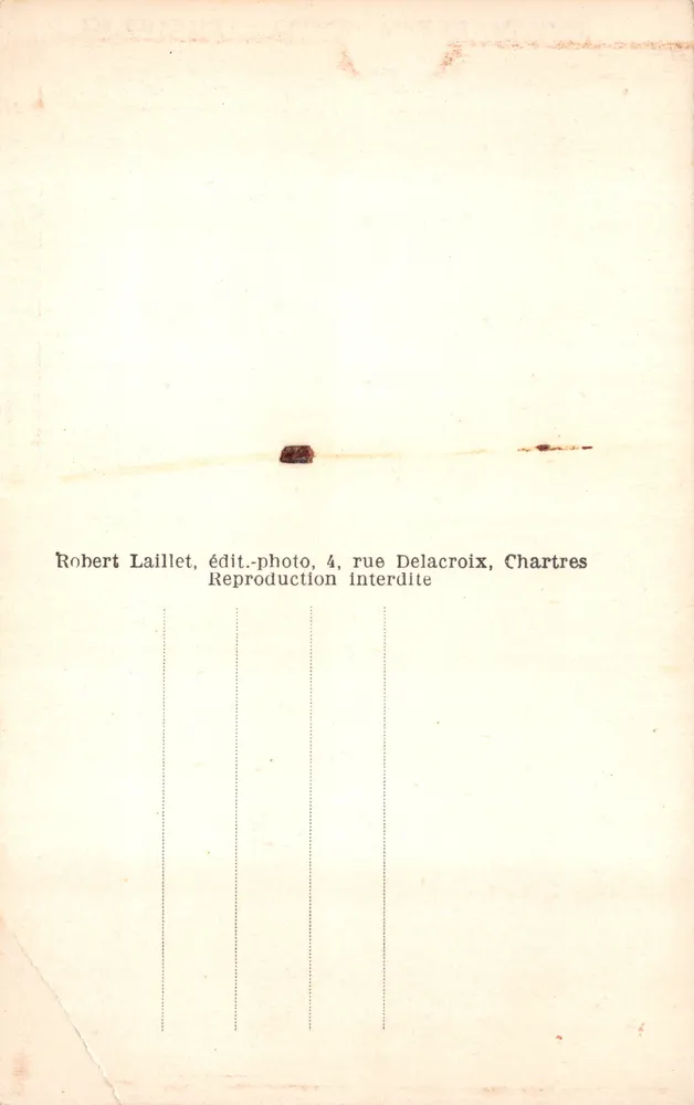 Chartres — Kathedrale — Südportal — Mittelportal — Verlag Robert Laillet - Rückseite