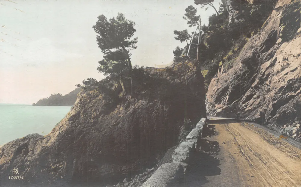 Küstenstraße — Ansicht der See und Klippe — Verlag HR, Nr. 1087/4 - Vorderseite
