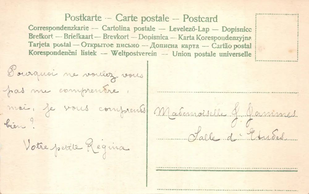 Küstenstraße — Ansicht der See und Klippe — Verlag HR, Nr. 1087/4 - Rückseite