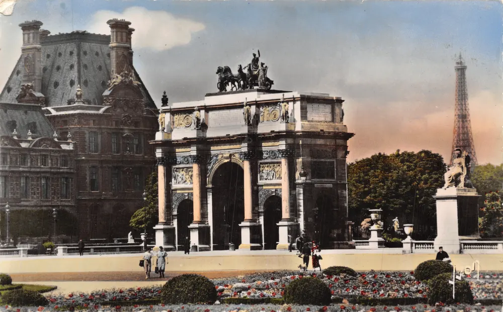 Arc de Triomphe du Carrousel — Ansicht mit der Eiffelturm im Hintergrund — Éditions d'Art, Paris - Vorderseite