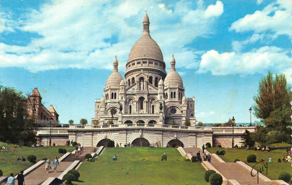 Basilika des Heiligen Herzens von Montmartre — Panoramablick — Verlag GUY, Nr. 1022 - Vorderseite