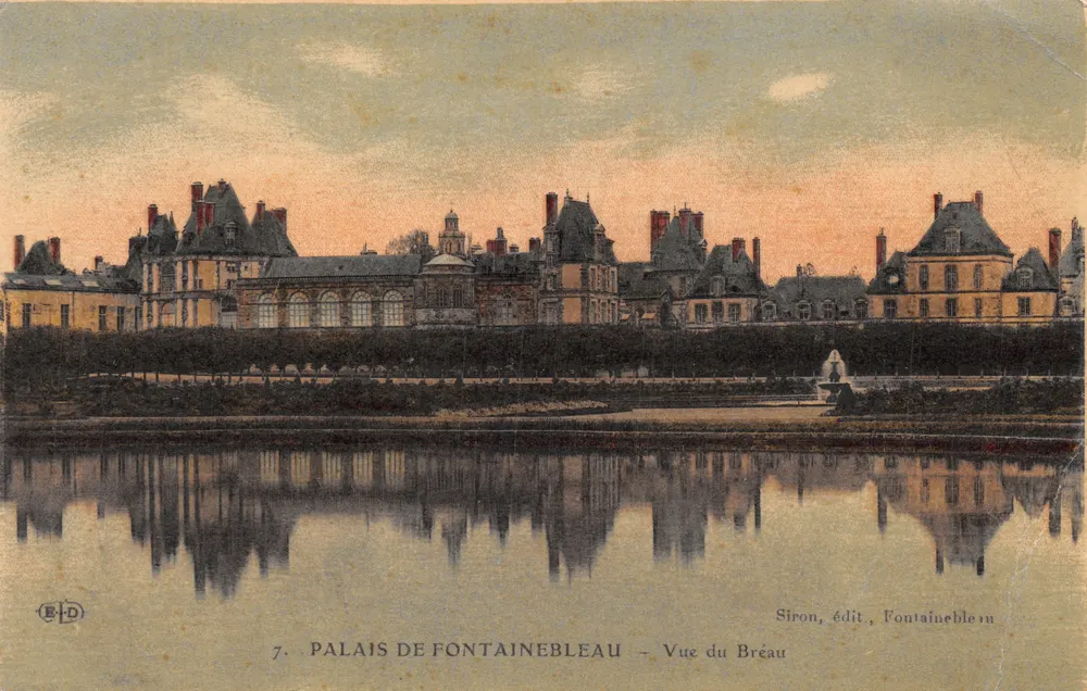 Schloss Fontainebleau — Ansicht des Bréau — Siron, Verlag, Fontainebleau - Vorderseite