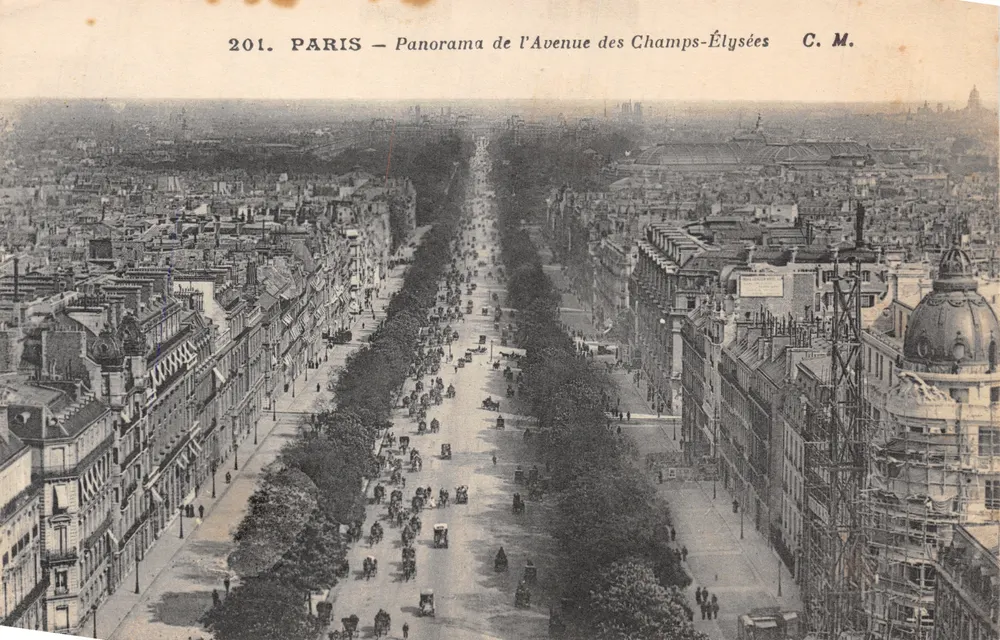 Paris — Panorama der Avenue des Champs-Élysées — C.M. n°201 - Vorderseite