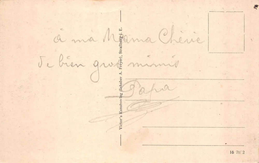 Straßburg i. E. — Hauptpost (Grande Poste) — Verlag Victor's Kunstverlag, Nr. 67 - Rückseite
