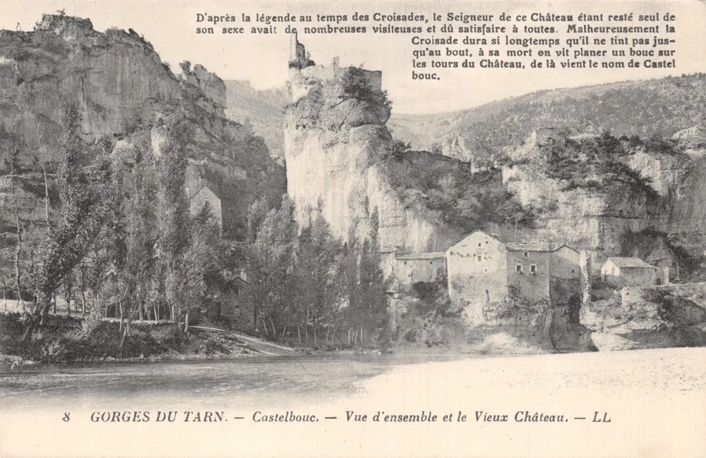 Tarn-Schluchten — Überblick und das alte Schloss — Castelbouc — Verlag: LL - Vorderseite