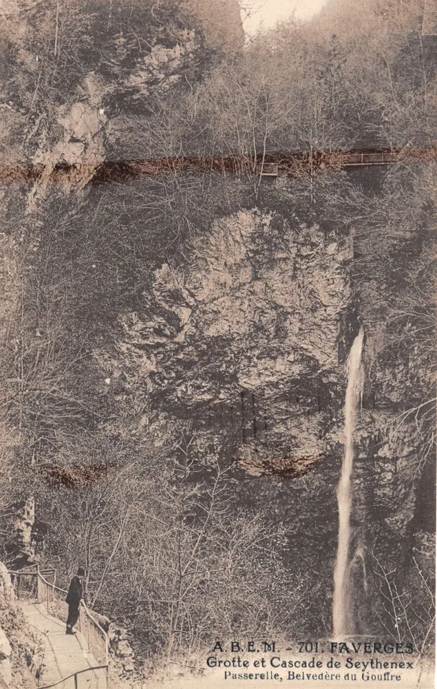 Höhle und Wasserfall von Seythenex — Brücke des Gouffre — Verlag A.B.E.M. Nr. 701 - Vorderseite