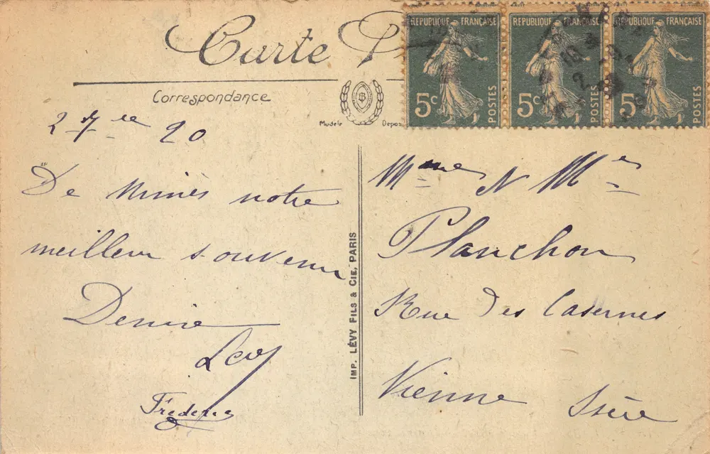Nîmes — Vue générale — Colisée et ville — Édition Thibaut Eclair SELECTA n°104 - Verso