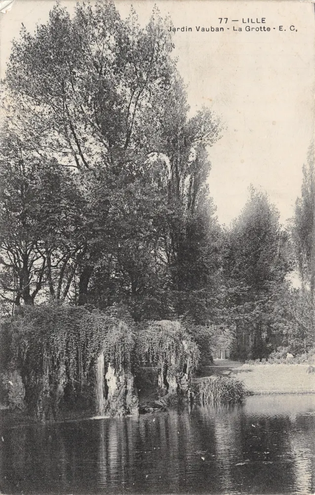 Jardin Vauban — La Grotte — éditeur E. C., Lille - Recto