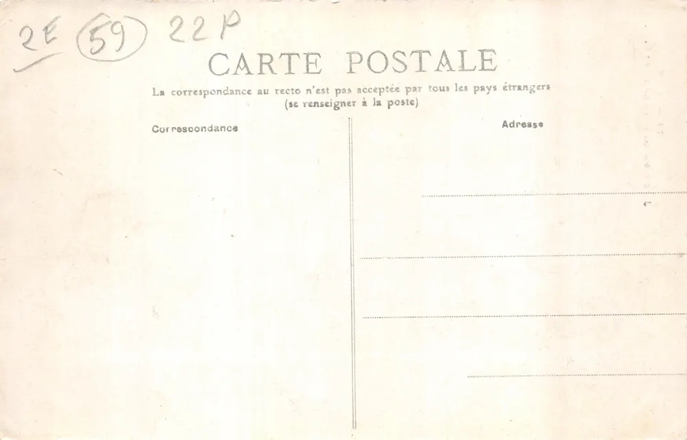 Jardin Vauban — La Grotte — éditeur E. C., Lille - Verso