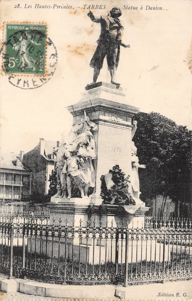 TARBES — Statue à Danton — Édition E. G - Recto